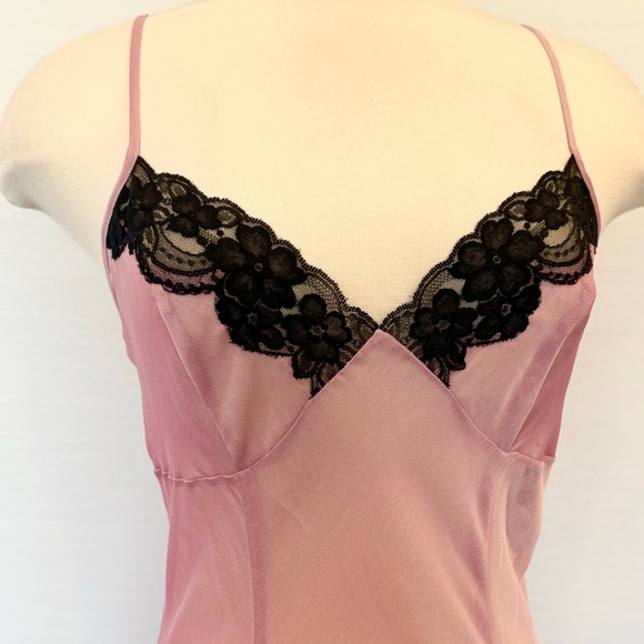 🌺SOLD🌺 Y2K Frederick’s of Hollywood Sheer Chiffon Lace Maxi Gown Slip Dress - Picture 2 of 9